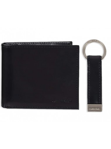 Calvin Klein Men's RFID Blocking Leather Bifold Coin Wallet- Black